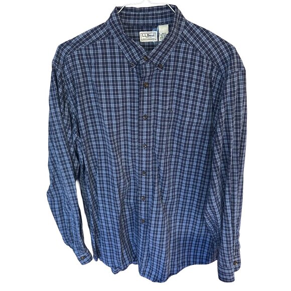 LL Bean Mens Flannel Button Down Shirt - Picture 1 of 3